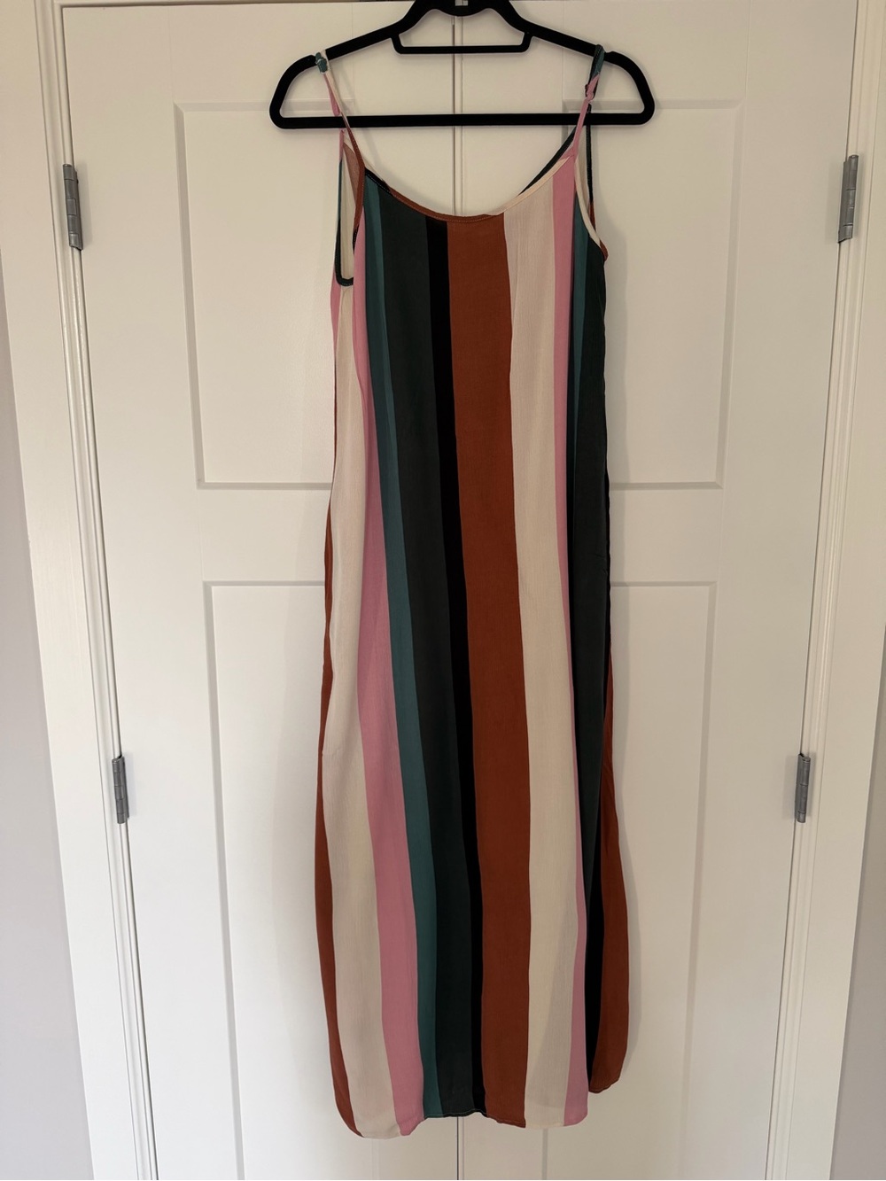 ODDY Striped Multicolor Slip Dress- Pink, Brown & Green size S - Picture 7 of 9